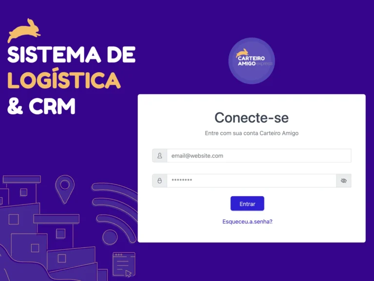 Tela de login do nosso sistema de logística e CRM