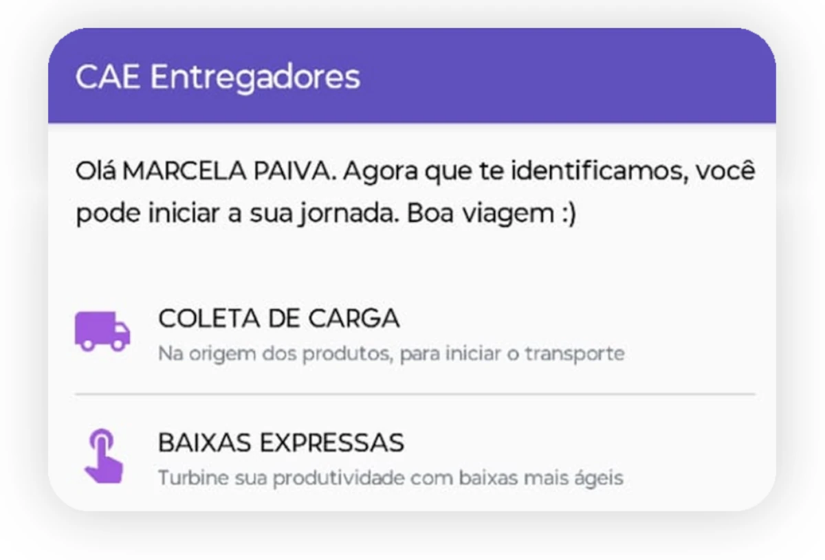 Captura de tela do sistema de coletas